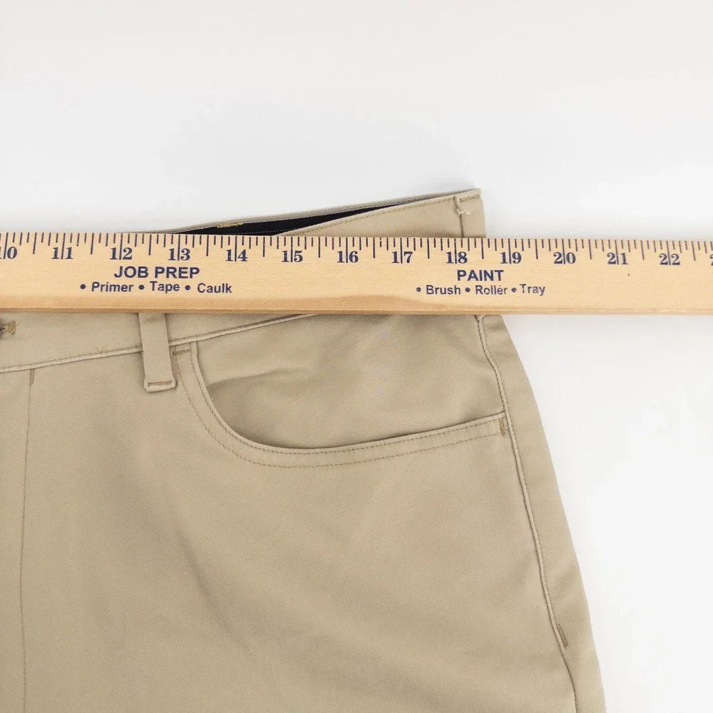 Polo Ralph Lauren Mens 36x32 Stretch Slim Fit Dobby Performance Pants Tan Chinos